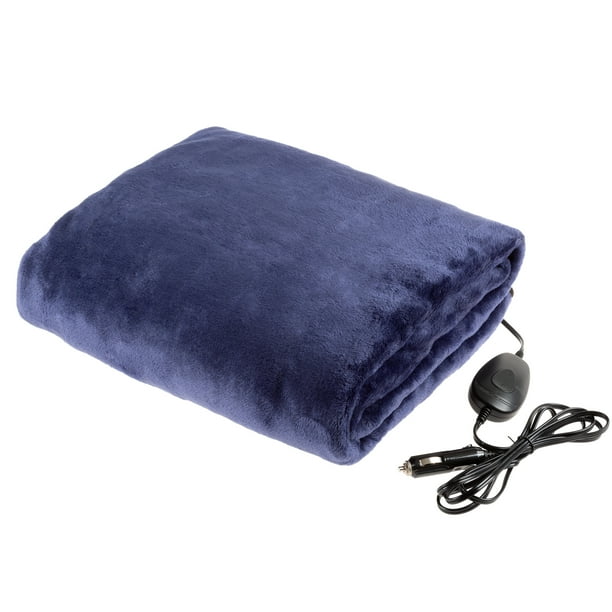 Electric Car BlanketOutdoor Heated 12V Travel Throw by Stalwart(Blue