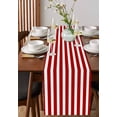 thumbnail image 4 of Table Runner Dresser Scarves 70 Inch Long,Modern Red and White Stripe Linen Dining Table Runners Minimalist Art Line Texture Tabletop Scarf for Wedding Holiday Party Kitchen, 4 of 9