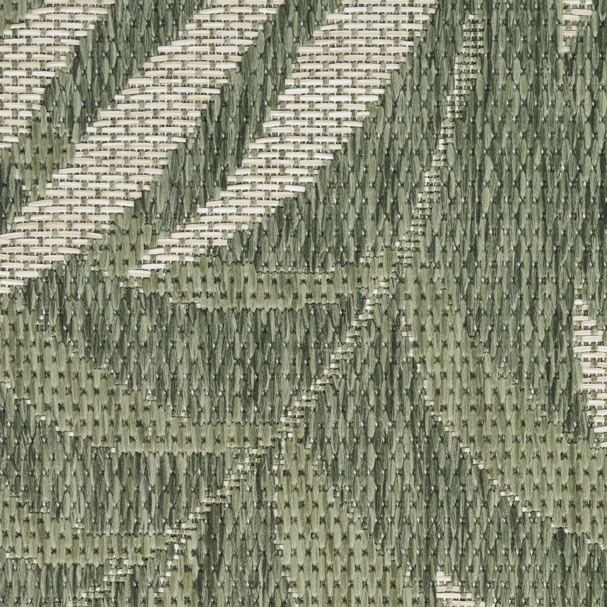 Nourison Garden Oasis Indoor/Outdoor Green Ivory 5' x 7' Area Rug (5x7)