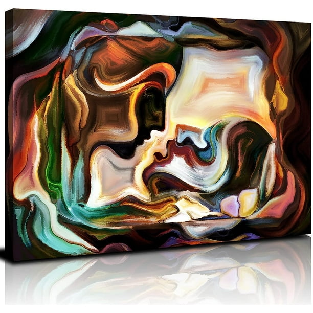 Colorful Abstract Canvas Wall Art Bedroom Pictures for Wall Over Bed