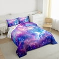 thumbnail image 3 of Homewish Universe Galaxy 2pcs Bedding Comforter Set for Female Men Teens,Starry Sky Twin Comforter Sets,Gradient Ombre Cosmos Breathable Bedding Set,Lightweight Room Decor,Reversible, 3 of 8