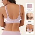 thumbnail image 5 of Qylux Bras For Women No Underwire Deep V Mesh Comfortable Bralette Seam-Free Full-Coverage Daily Bra，Pink，L, 5 of 9