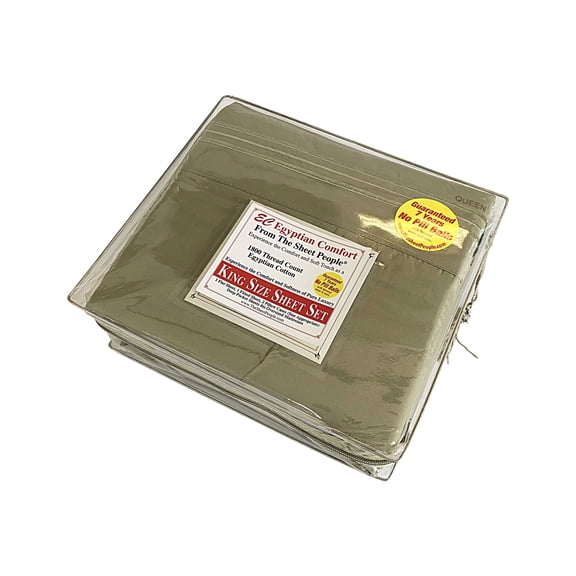 Queen Size Sheets 1800 Thread Count 60% Egyptian Cotton,40% Polyester Microfibre Blen Pill Ball Free Guaranteed Sheets Deep Pocket Fits Mattress up to 18 Inch Thick 15177-Olive Green
