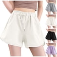 thumbnail image 3 of Shorts Women's Sports Shorts Summer Soft Breathable And Sweat Absorbent Odor And Leg Lengthening Effect With Pockets Thin Chaffing Shorts for Women Women Shorts Casual plus Size Elastic Waist Shorts, 3 of 5