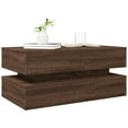thumbnail image 4 of vidaXL Coffee Table with LED Lights Brown Oak 90x50x40 cm, 4 of 5