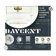 thumbnail image 2 of Claxy 15" Gold Semi Flush Mount LED Ceiling Light with Dual-Layer Drum Linen Shade, 2 of 2