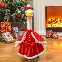 Dserhfy Christmas Mrs. Claus Goose Outfit for 23" High Cement/Plastic Goose Statue Red Velvet Dress Clothes with Cloak for Outdoor Garden Yard Lawn Patio Decor