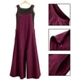 thumbnail image 5 of GILIGEGE Women's Summer Boho Casual Jumpsuits Wide Leg Overalls Flowy Baggy Rompers Casual Overalls Baggy Wide Leg Jumpsuits Loose Linen Bib Pants Linen Overalls for Women Pants Romper Bib Jumpsuit, 5 of 6