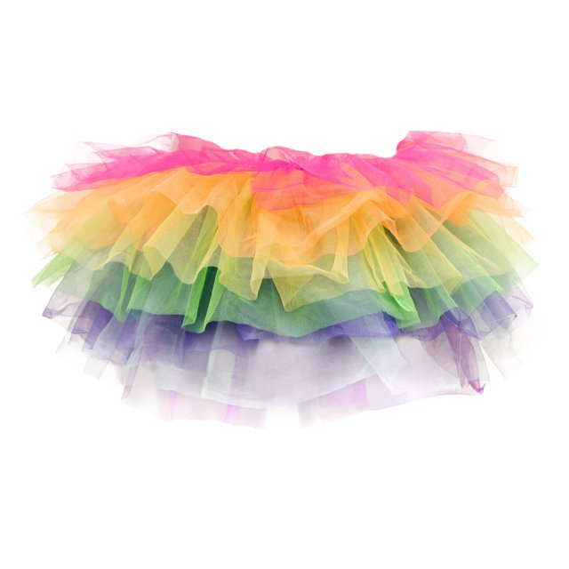Dsscvnef Robe de Cour pour Femmes Jupe Tutu Adulte Jupe de Danse Arc-en-Ciel Jupe Tutu de Performance de Scène Robe Gothique pour Femmes Grande Taille Bague Argent