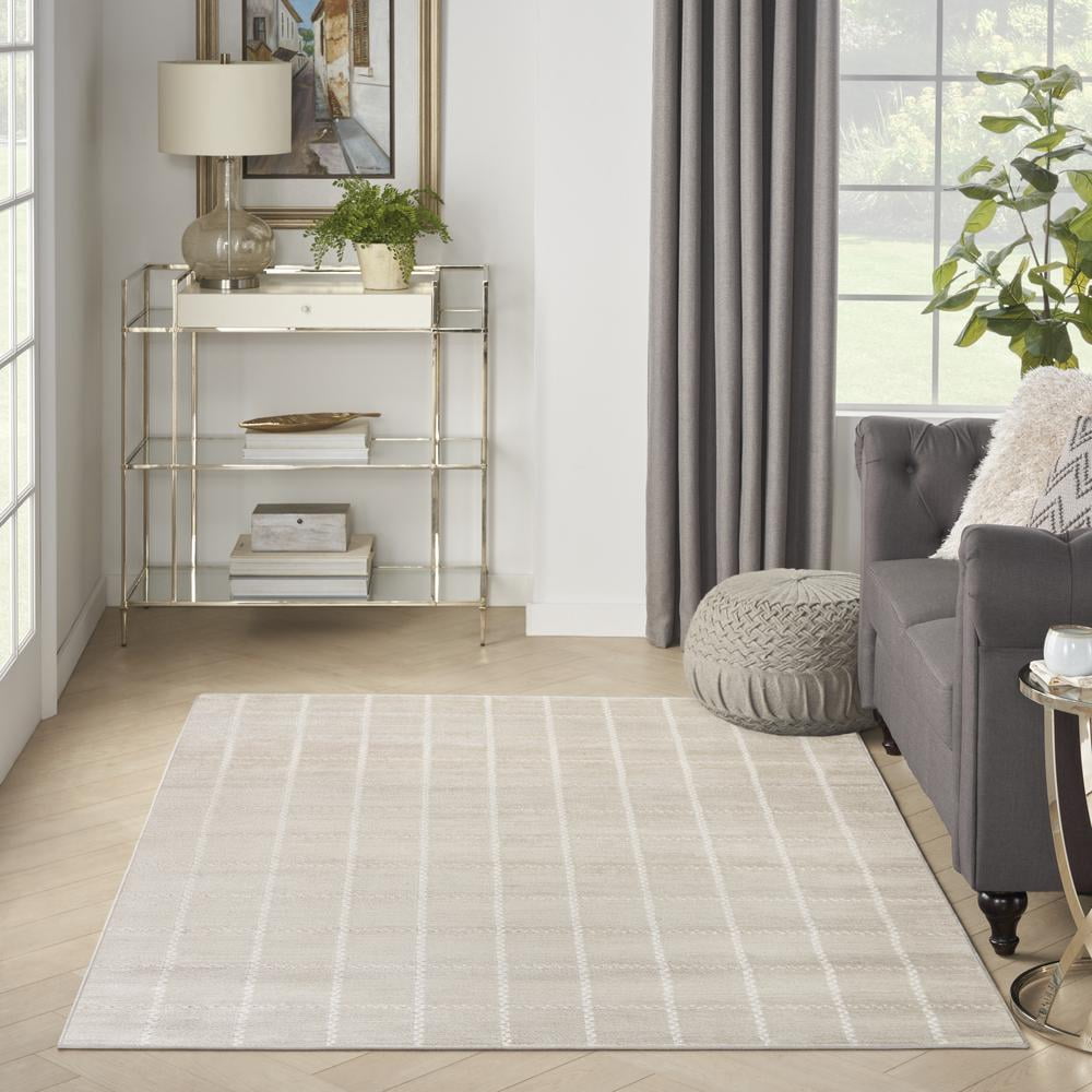 Nourison Serenity Home Geometric Ivory 3'11" x 5'11" Area Rug (4x6)