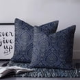 thumbnail image 2 of 24x24 Pillow Covers Set of 2, Navy Blue Throw Pillow Covers Decorative Couch Cushion Case, Boho Vintage Ethnic Tribe Abstract Art Microfiber Square Pillowcases for Bedroom Car Living Room, 2 of 7