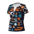 thumbnail image 2 of Naloa Creative Transport Print T-Shirts Short Sleeve V Neck Tees for Women Fashion Tops Trendy Lightweight Soft Casual Summer Outfits Clothes, 2 of 5