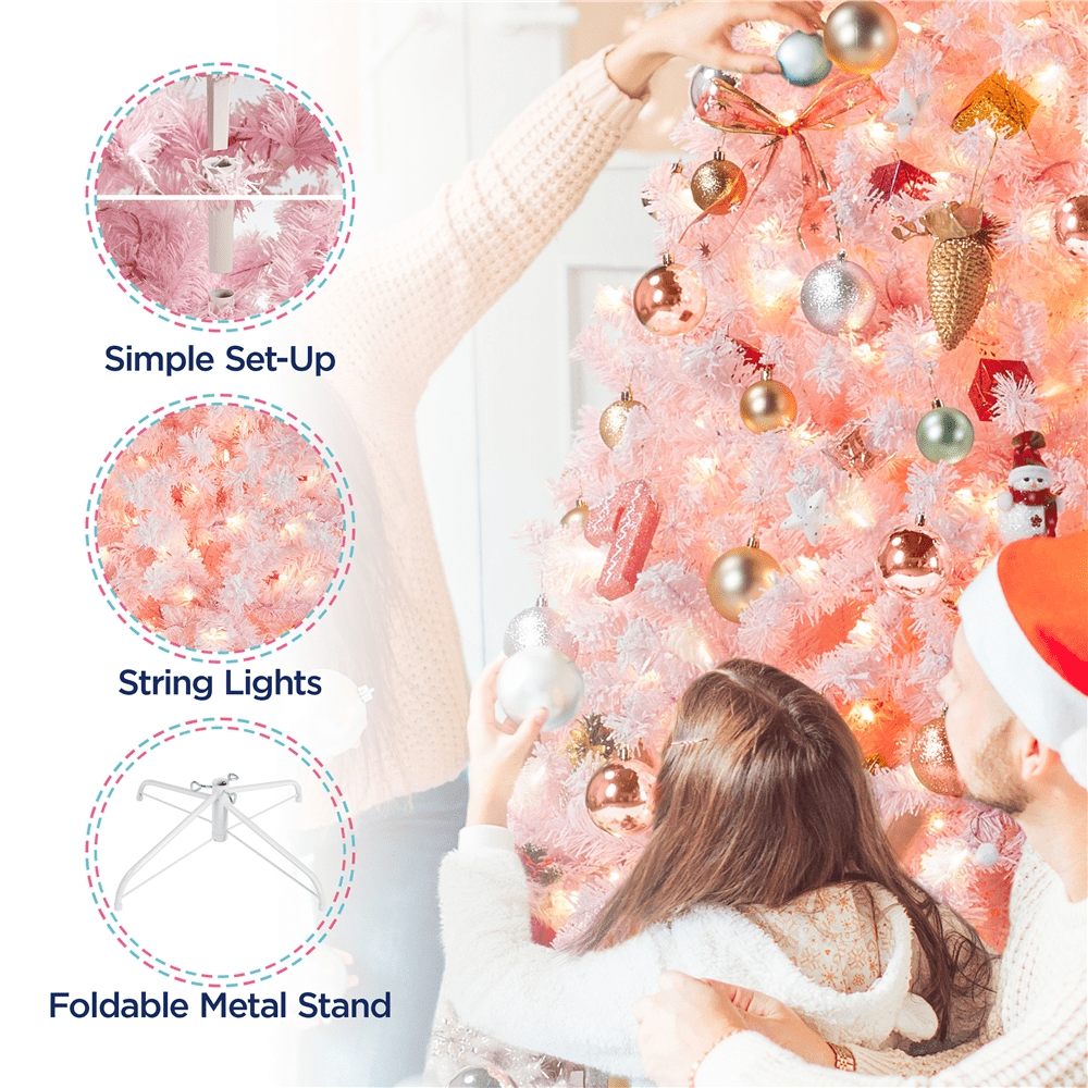 Alden Design 4.5' Pre-lit Flocked Artificial Christmas Tree