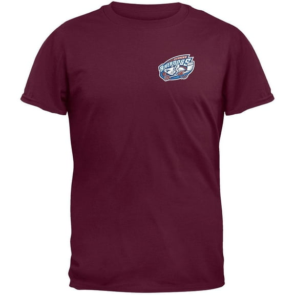 Richmond Riverdogs - Crest Print Logo Burgundy T-Shirt - 2X-Large