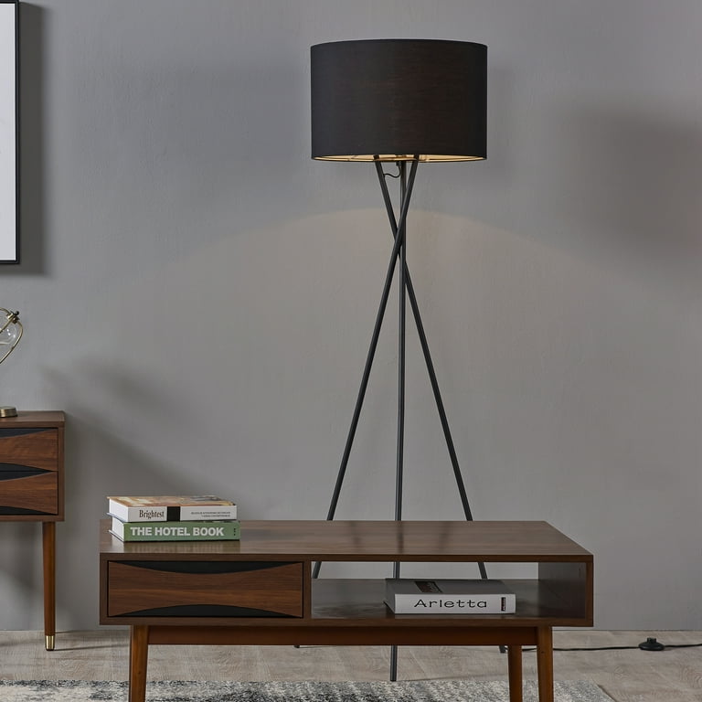 Versanora Cara Tripod Floor Lamp With Black Shade