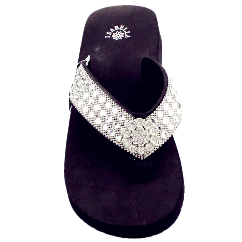 Isabella Rhinestone Sun Floral Women's Adult Flip Flop Sandals S051 (3