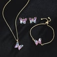 thumbnail image 2 of GMGYQ conjunto de joyería romántica para mujer, pulsera, collar, pendientes, Material de vidrio de mariposa, accesorios de vestido de cena de boda, 2 of 4