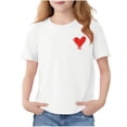 thumbnail image 3 of Piuwrlz Girls Short T-Shirts Kids Graphic Shirts Tops Crew Neck Pullover White Size 4-5 Years, 3 of 7