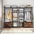 thumbnail image 4 of Tribesigns Freestanding Closet Organizer, Clothes Rack with Drawers and Shelves, Heavy Duty Garment Rack Hanging Clothing Wardrobe Storage Closet for Bedroom, Black, 4 of 7