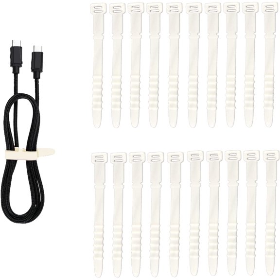 20Pcs Elastic Silicone Cord Organizer Straps 4.5 Inch Reusable Cable Zip Ties Cable Organizer Tie Management Holder Rubber for Cable Wire Food Bags, Home School Office Supplies