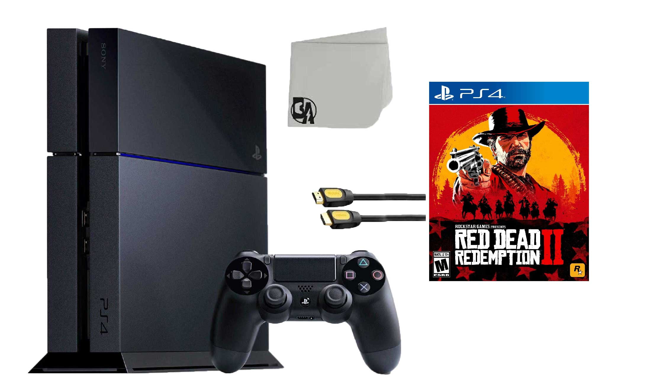 Udgravning Mockingbird Leia Sony PlayStation 4 500GB Gaming Console Black with Red Dead Redemption 2  BOLT AXTION Bundle Like New - Walmart.com