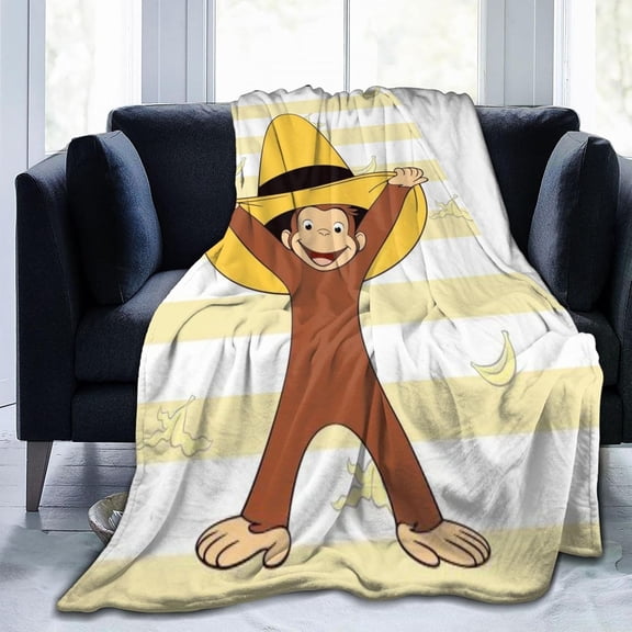 Cute George Style-12 Anti-Pilling Soft Warm Flannel Throw Blanket 60"x50" For Sofa Bed Home Blankets