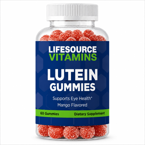 LifeSource Vitamins Lutein 20 mg with Zeaxanthin, Sugar-Free Gummies, 60 Count
