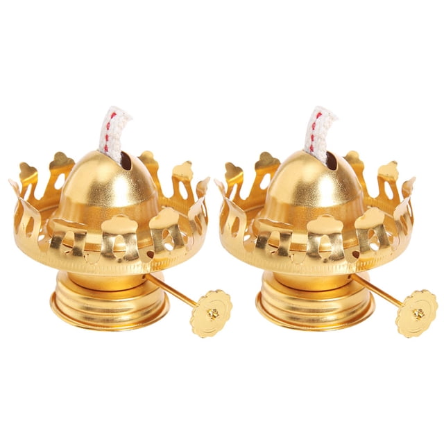 ColoMX 2pcs Lámpara de queroseno Regulador de metal base Vintage Accesorios de lámparas de aceite de vidrio