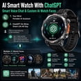 thumbnail image 2 of Flagship Premium Military Smart Watch, 1.56" AMOLED Smartwatch with GPS/ChatGPT AI Assistant/3ATM Waterproof/100+ Sports Modes, Fitness Tracker fits for Android iPhone Devices, 2 Bands, 2 of 9