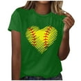 thumbnail image 1 of EQWLJWE Hauts d'Été pour Femmes Hauts pour Femmes en Liquidation Mode Femmes Été Ample Imprimé Col Rond T-Shirt Manches Courtes Blouse Décontractée, 1 of 4