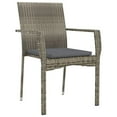 thumbnail image 3 of vidaXL 5 Piece Garden Dining Set with Cushions Black and Grey Poly Rattan, 3 of 5