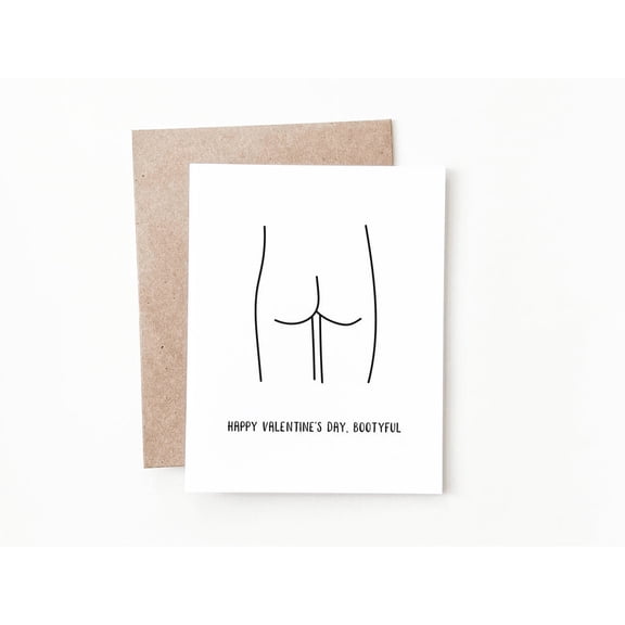 Funny Valentine's Day Card – "Happy Valentine's Day, Bootyful" Design – Cute and Cheeky Card for Partner or Girlfriend – Perfect for Heartfelt Surprises