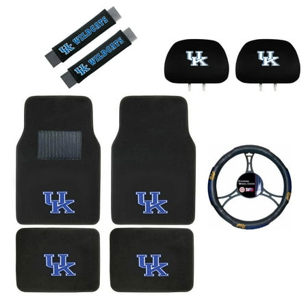 Kentucky WildCats Floor Mat, Headrest Wheel Cover and Shoulder Pads Gift Set