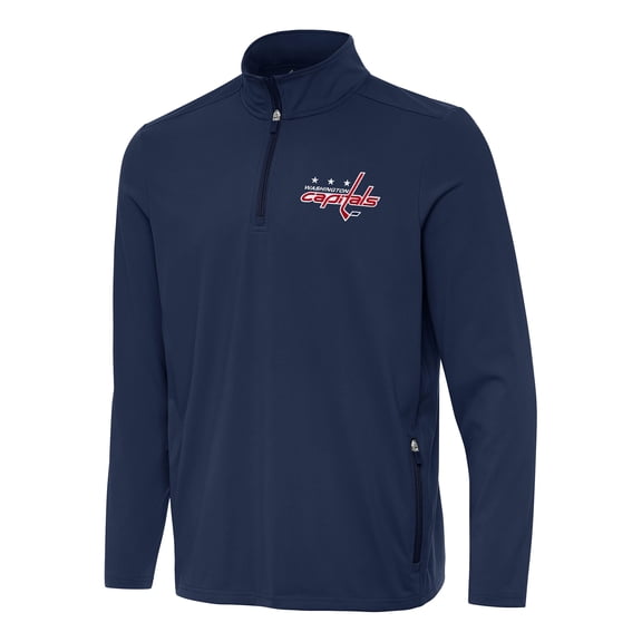 Men's Antigua  Navy Washington Capitals Perilous Quarter-Zip Sweatshirt