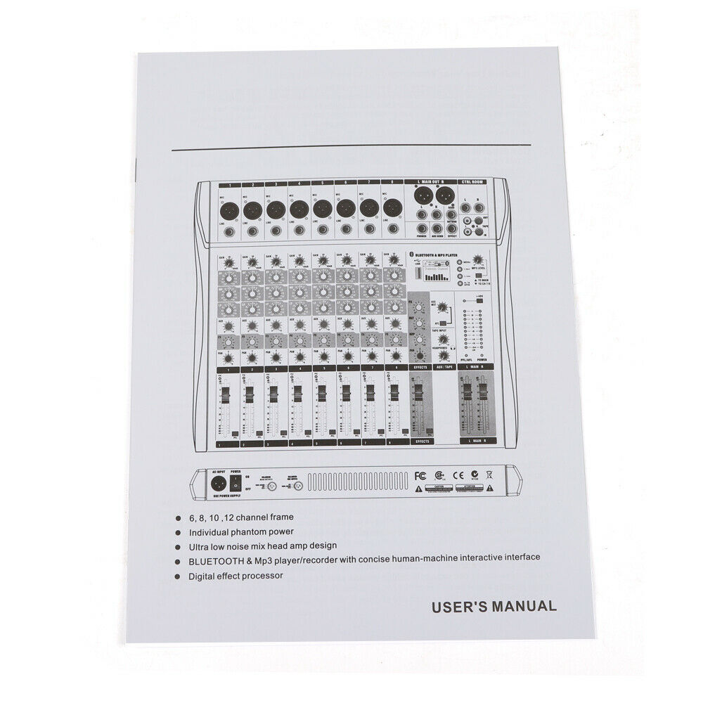DENEST 16 Channels Mixing Console Bluetooth Audio Mixer Sound Board Console USB Mixing Console, for Stage Live Studio USB Port