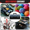 thumbnail image 2 of Stalwart Plastic Tool Box Organizer - 15.94in 3-Tier Portable Toolbox or Tackle Box Organizer, Gray, 2 of 7