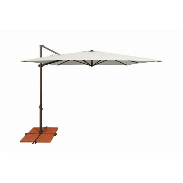 Simply Shade Skye Square Fabric Umbrella with Cross Bar Stand in Bronze/Natural
