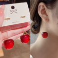 thumbnail image 3 of Pendientes de cereza transparentes de moda coreana para mujer, pendientes bonitos de cerezas de verano para niñas, pendientes sencillos de fiesta de cumpleaños, joyería TUNC Sencillez, 3 of 5