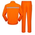 thumbnail image 3 of Penkiiy Unisex Work Suit With Long Sleeves Coat Jacket And Reflective Pants Color Blocking Set M Orange, 3 of 3
