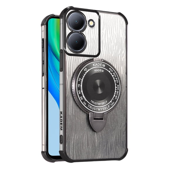 Kickstand Case for Vivo Y100 5G Cover Soft TPU Silicone Phone Case with Luxury Magnetic Mirror Stand Shell for Women Men Anti-Fall Protective Cover Compatible with Vivo Y100 5G Case