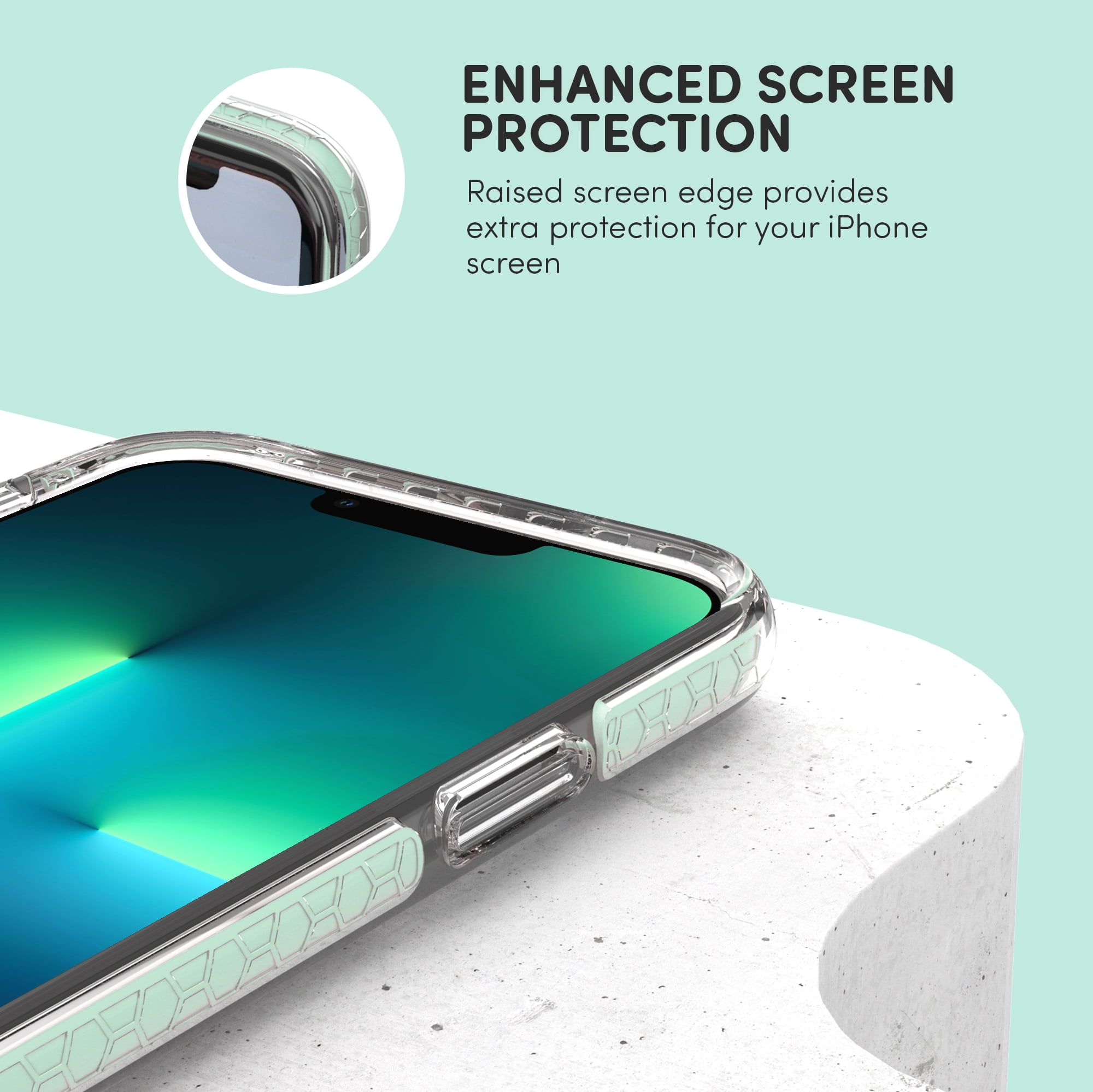 iHome Velo Silicone Impact Case for iPhone 12/12 Pro, Mint Green