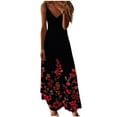 thumbnail image 2 of Robe Longue Sans Manches à Col en V Imprimée Florale pour Femmes, 2 of 4