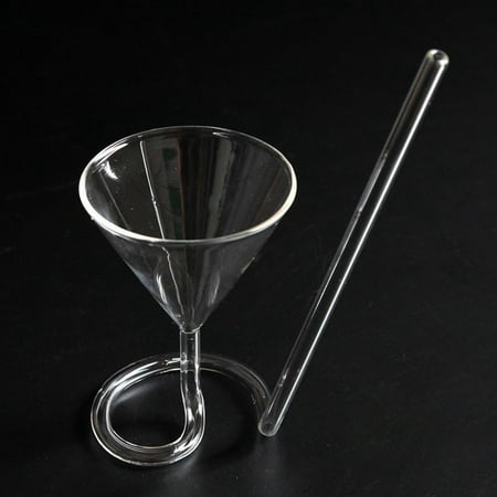 

Promotion!!300ml Wine Whiskey Glass Heat Resistant Glass Cup Juice Milk Cup Tea Wine Cup With Drinking Tube Straw Vampire-Goblet