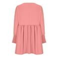 thumbnail image 2 of Mrat Womens Tunic Dress Casual Loose 3/4 Sleeve Crew Neck Flowy Pleated Mini Dresses5 Pink-a S, 2 of 5