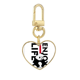 thumbnail image 1 of Disfruta la vida Llavero de metal en forma de corazón dorado, 1 of 3