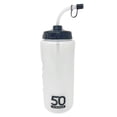 thumbnail image 1 of Botella de agua de 1 litro con pajita | Botella de agua de hockey con pajita larga | Botellas fáciles de apretar + agarre integrado para los dedos | Botella de agua deportiva sin BPA para fútbol, ​​la, 1 of 6