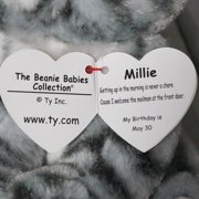 Ty Beanie Baby - Millie the Grey Tabby Cat – Glitter Eyes - Stuffed Animal