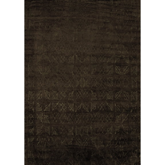 Ahgly Company Indoor Rectangle Abstract Brown Modern Area Rugs, 3' x 5'