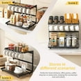 thumbnail image 4 of Coffee Bar Organizer with K Cup Holder, 2-Tier Metal Countertop Station for Pods, Syrups, Mugs, Coffee Condiments & Accessories,No-Assembly Required, Black, 4 of 7