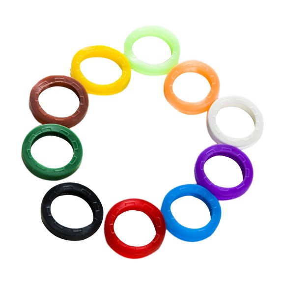 24pcs Bright Colored Silicone Key Caps Sleeve Ring Key Caps Elastic Key Tags Key Identifier Coding Rings (Random Color)